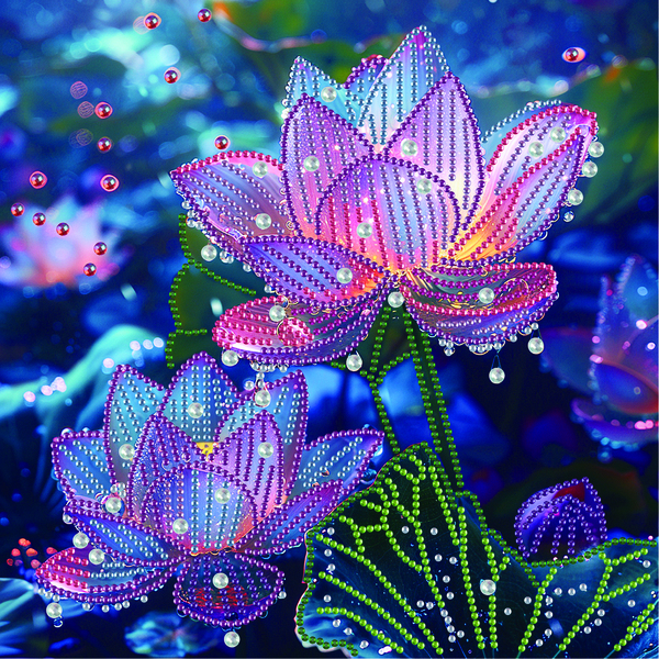 Алмазная мозаика 25x25 - Лотосы