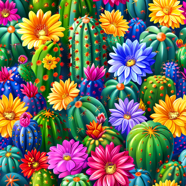 Алмазная мозаика 25x25 - Квітчасті кактуси