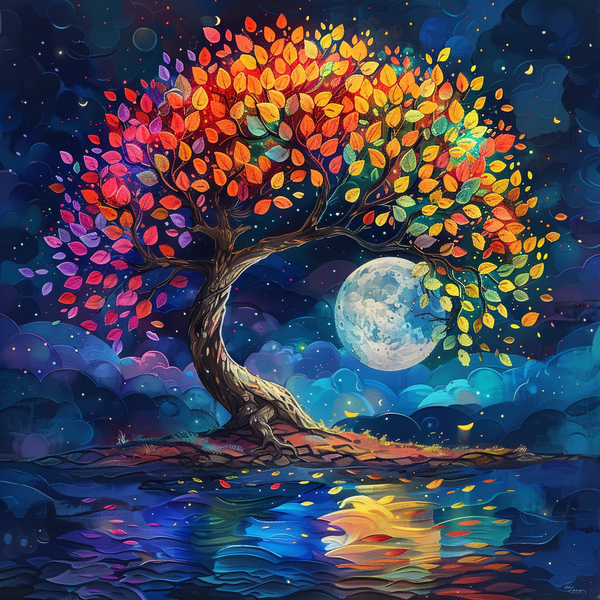 Алмазная мозаика 25x25 - Красочное дерево