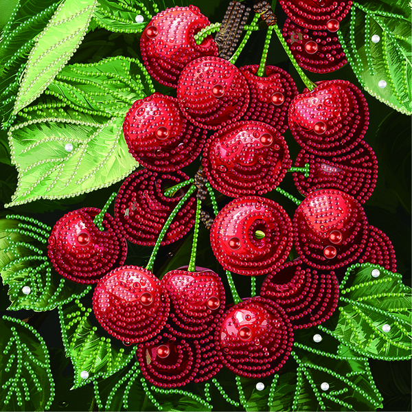 Алмазная мозаика 25x25 - Сочная вишня