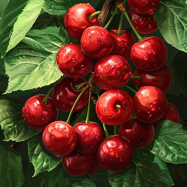 Алмазная мозаика 25x25 - Сочная вишня