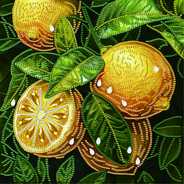 Алмазная мозаика 25x25 - Жовті лимони