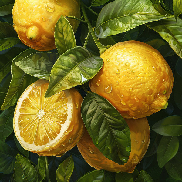 Алмазная мозаика 25x25 - Жовті лимони