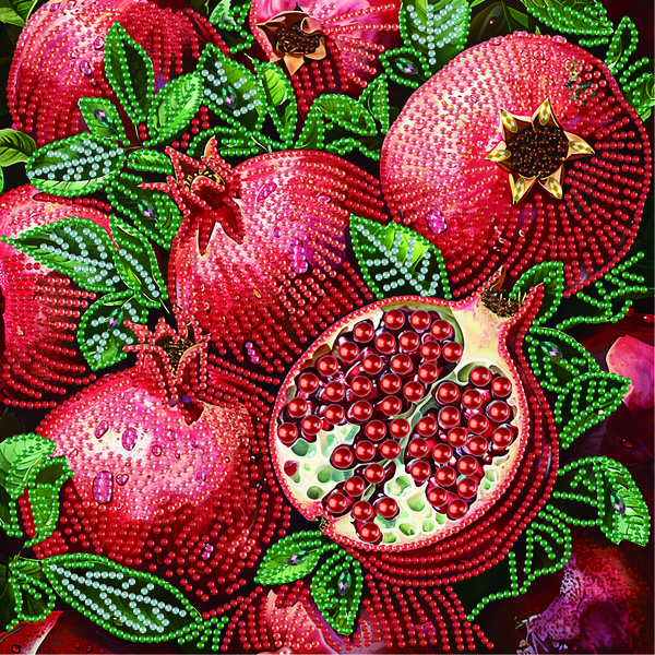 Алмазная мозаика 25x25 - Сочные гранаты