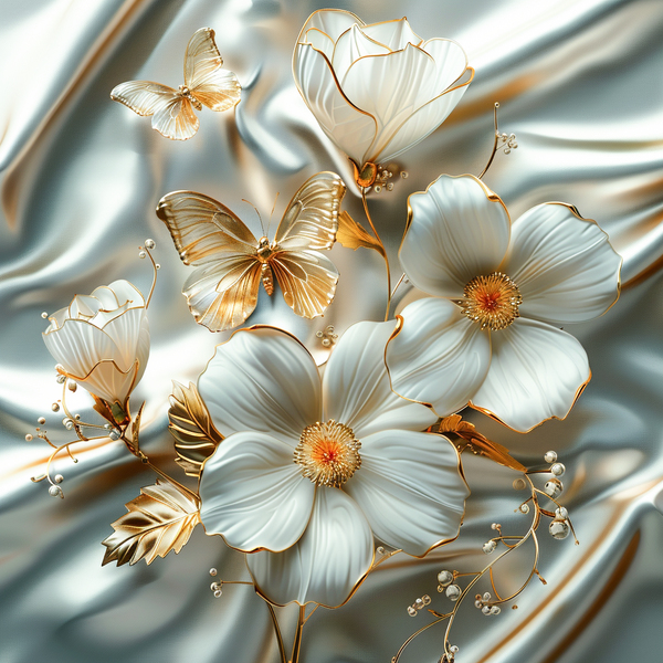 Алмазная мозаика 25x25 - Рожевий гібіскус