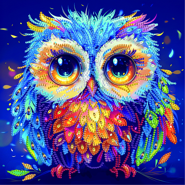Алмазная мозаика 25x25 - Цветная сова