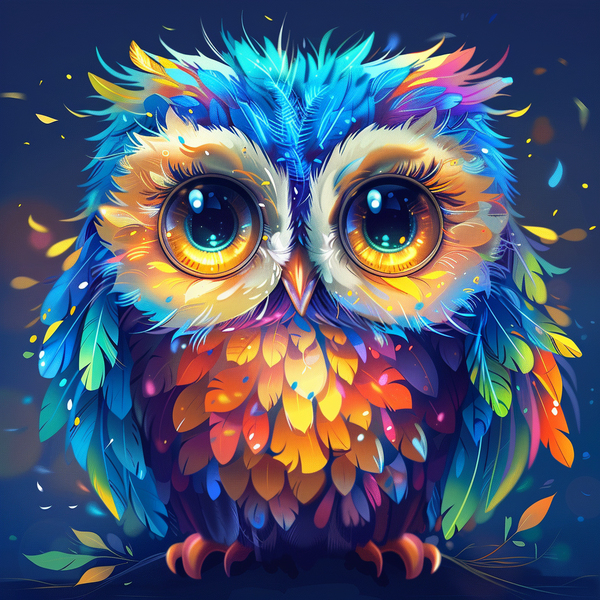 Алмазная мозаика 25x25 - Цветная сова