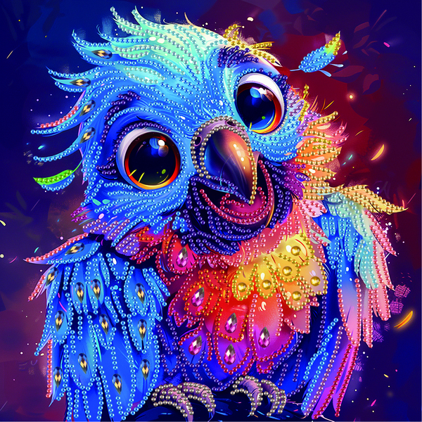 Алмазная мозаика 25x25 - Веселый попугай