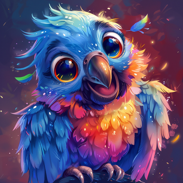 Алмазная мозаика 25x25 - Веселый попугай