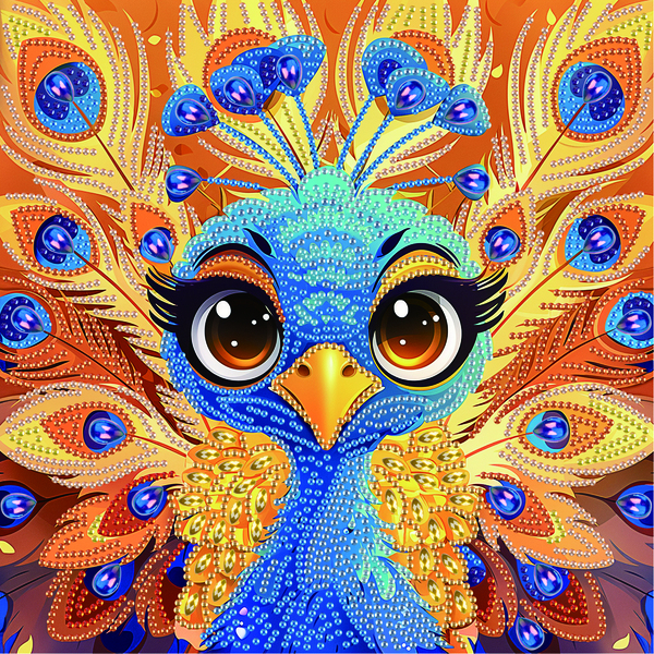 Алмазная мозаика 25x25 - Милий павлін