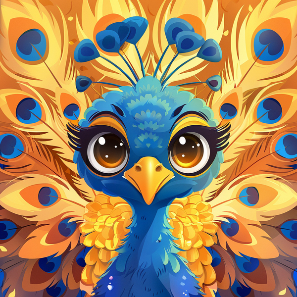 Алмазная мозаика 25x25 - Милий павлін