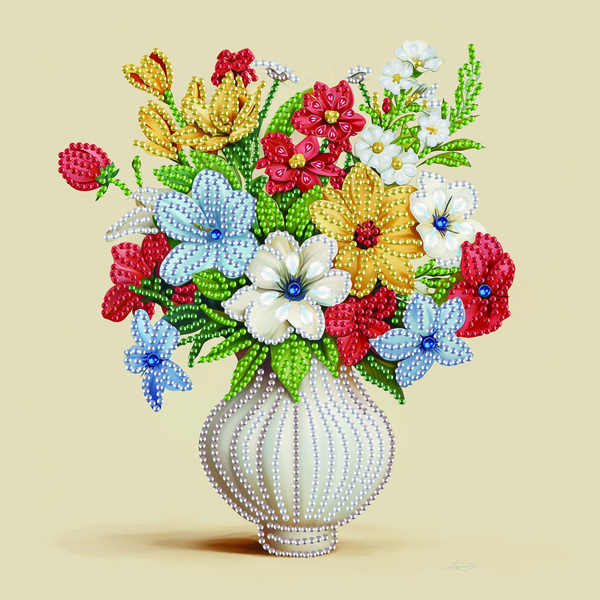 Алмазная мозаика 25x25 - Квіти у вазі