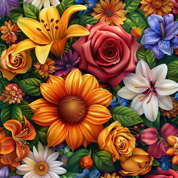 Алмазная мозаика 25x25 - Цветочная нежность