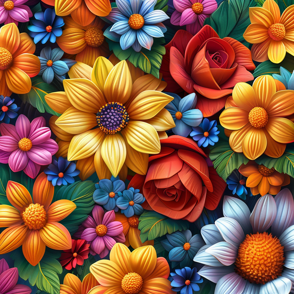 Алмазная мозаика 25x25 - Квіткова колекція