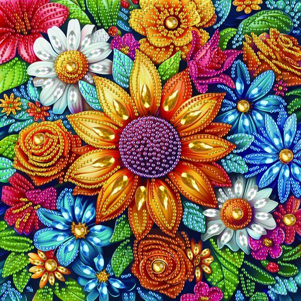 Алмазная мозаика 25x25 - Квіти