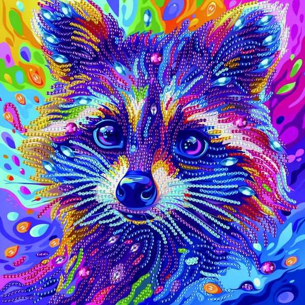 Алмазная мозаика 25x25 - Кольоровий єнот