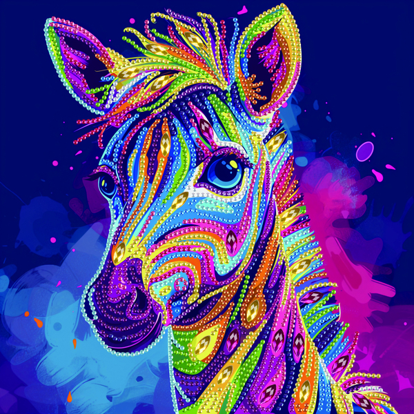 Алмазная мозаика 25x25 - Яскрава зебра