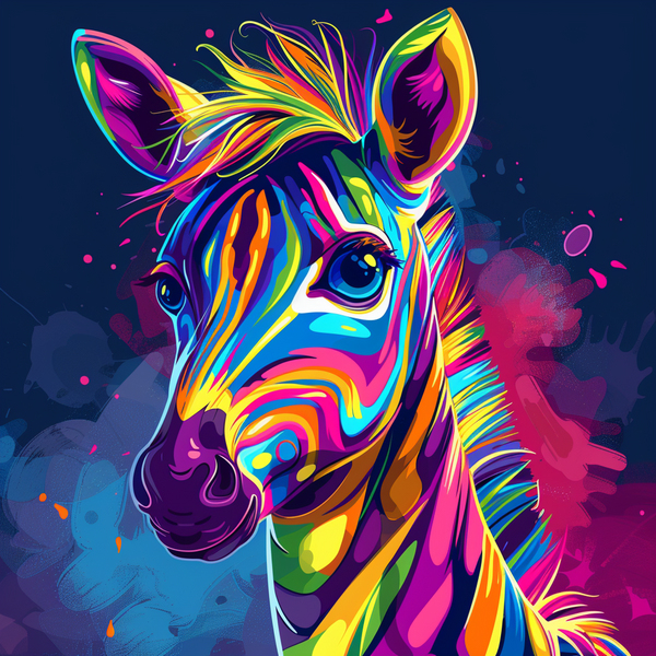 Алмазная мозаика 25x25 - Яскрава зебра