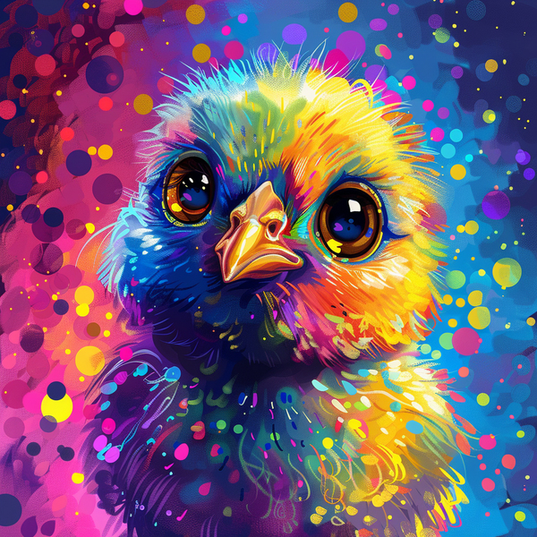 Алмазная мозаика 25x25 - Кольорове пташеня