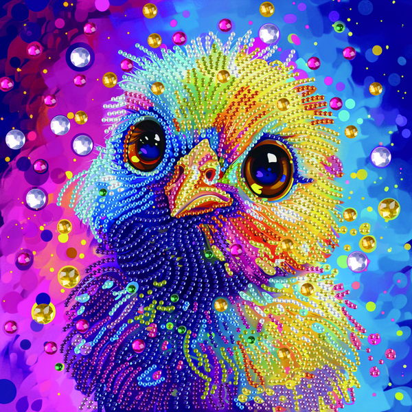 Алмазная мозаика 25x25 - Кольорове пташеня