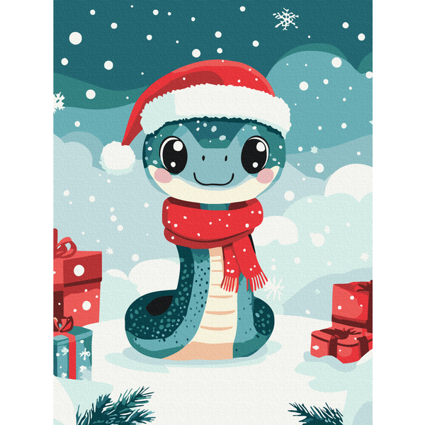 Картина по номерам Для дітей - New Year's snake