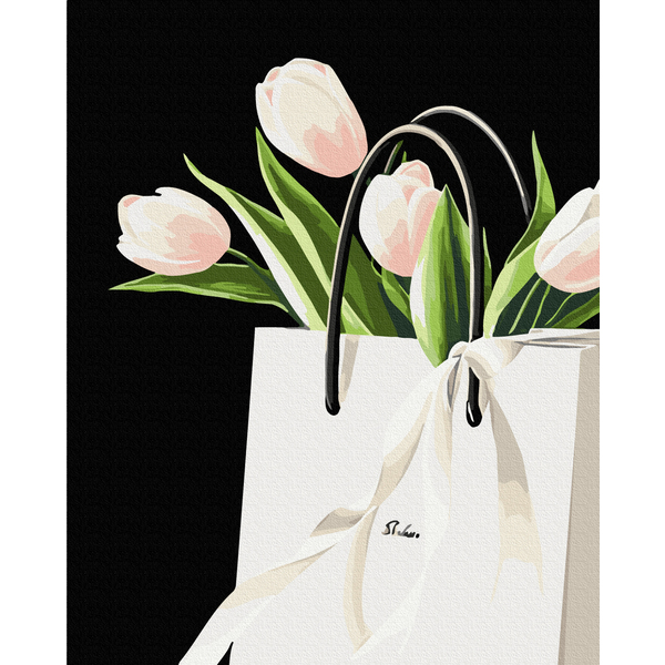 Картина по номерам На чорному полотні - Нежный подарок