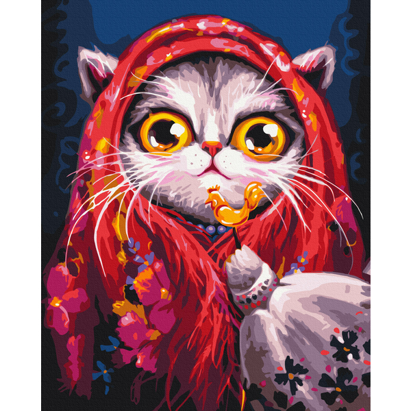 Картина по номерам Авторські колекції - Киця в хустинці© Маріанна Пащук