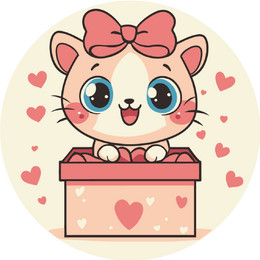 Котенок с подарком