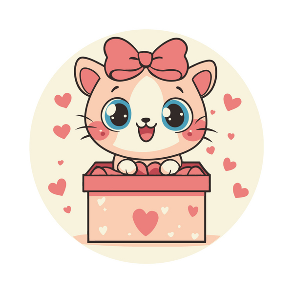 Розмальовки на полотні - Котенок с подарком