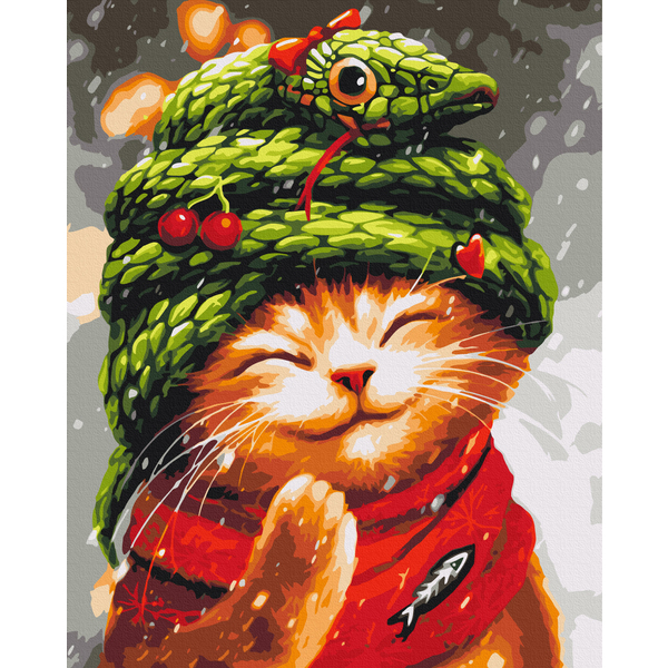 Картина по номерам Авторські колекції - Новий рік зі змійкою © Маріанна Пащук