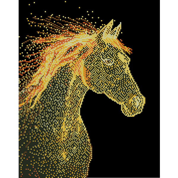 Алмазная мозаика BLACK 40x50 5D - Сияющий конь