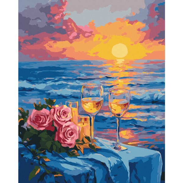 Картина по номерам Пейзажі - Вечеря на заході сонця