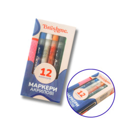 Набор акриловых маркеров на водной основе (12 шт)