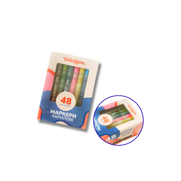 Акриловi маркери - Набор акриловых маркеров на водной основе (48 шт)