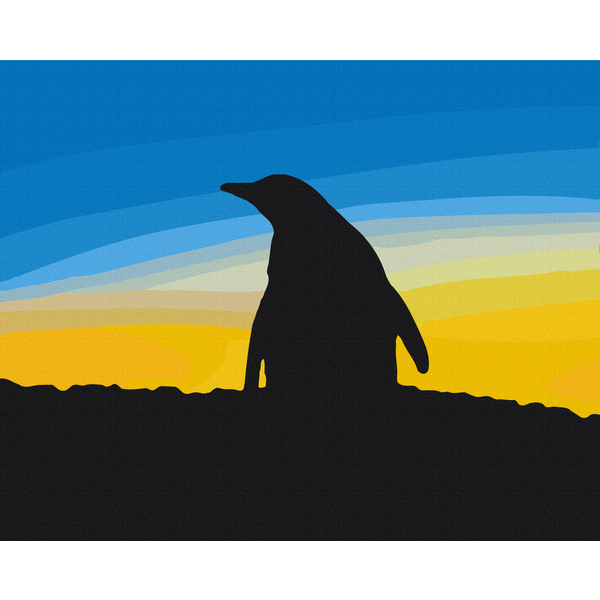 Картина по номерам Тварини, птахи та риби - Сине-желтое небо Антарктики © Сергей Глотов