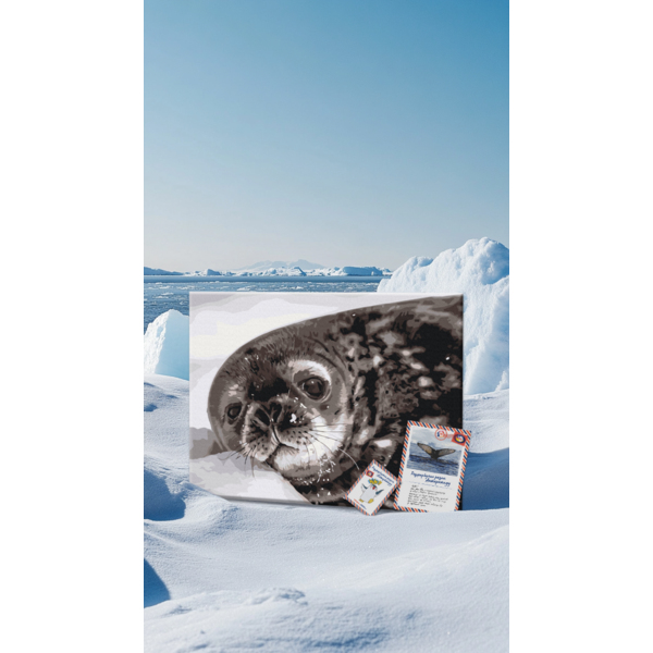 Картина по номерам Тварини, птахи та риби - Тюленятко Ведделла © Сергій Глотов