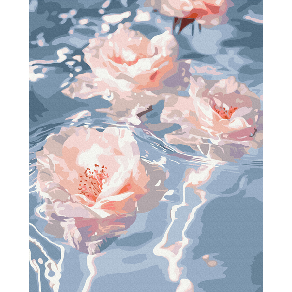 Картина по номерам Квіти - Цветы в воде