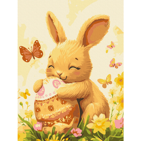 Картина по номерам Для дітей - Зайченя з писанкою