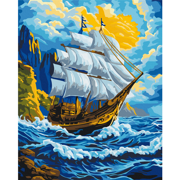 Картина по номерам Кораблі, автомобілі та літаки - Ветер в парусах