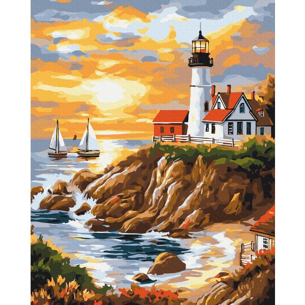 Картина по номерам Пейзажі - Спокій біля маяка