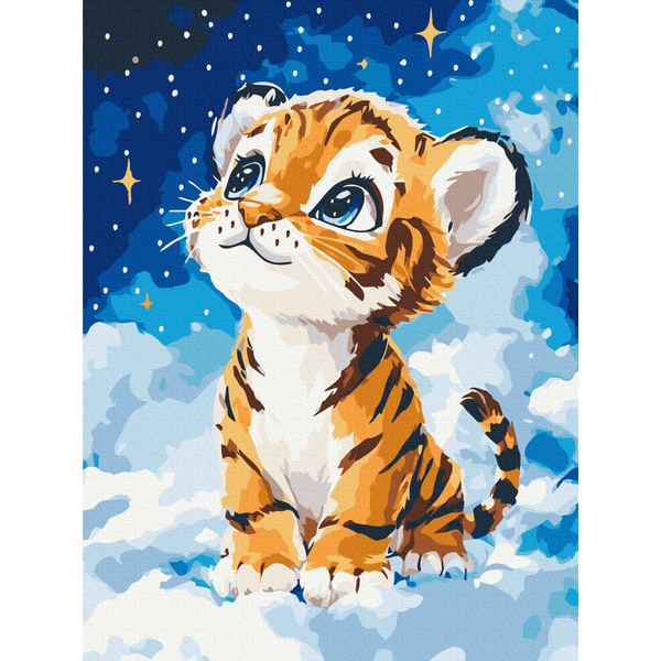 Картина по номерам Для дітей - Мечтательный тигренок