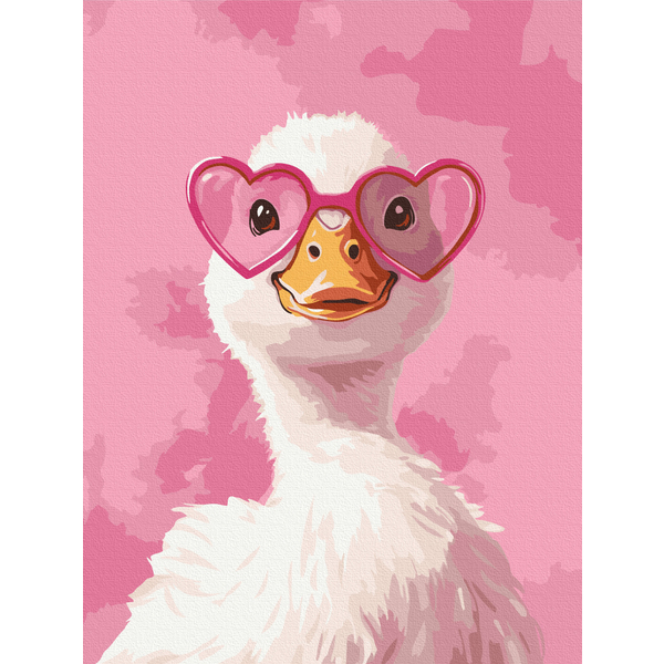 Картина по номерам Для дітей - Качечка в рожевих окулярах