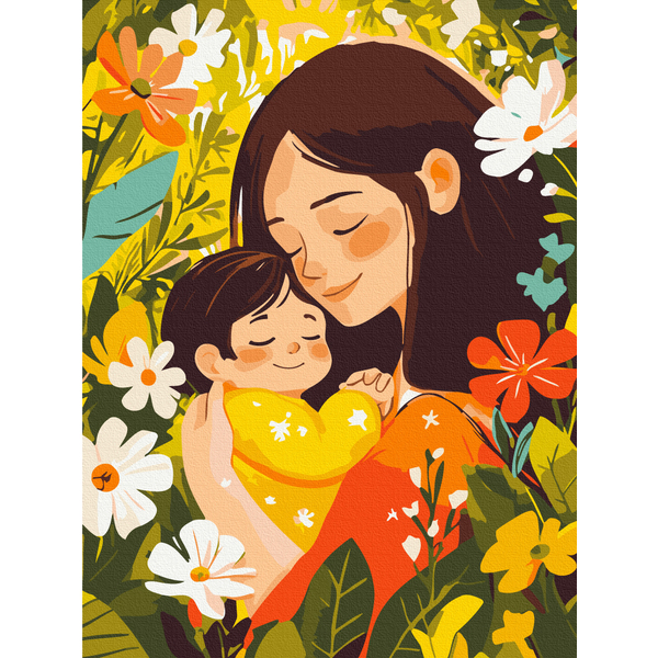 Картина по номерам Для дітей - Мамины объятия