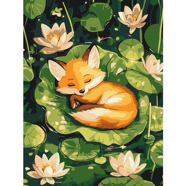 Картина по номерам Для дітей - Спляче лисеня