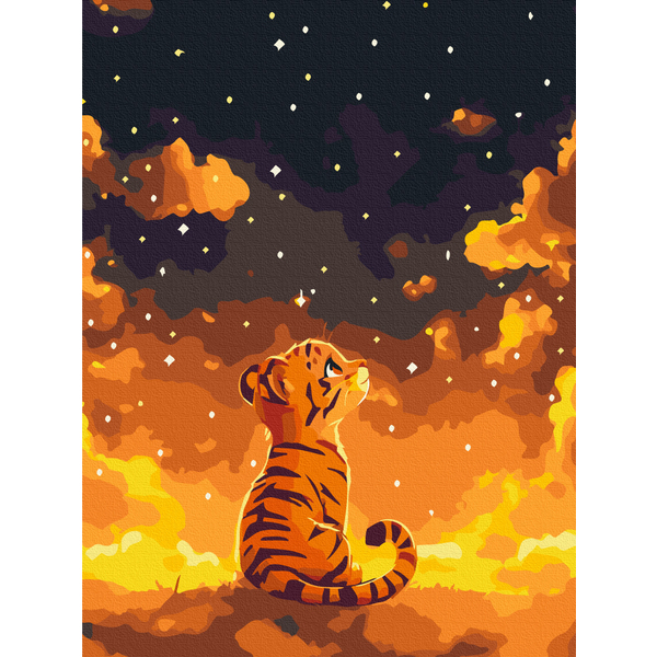 Картина по номерам Для дітей - Ночная сказка тигренка