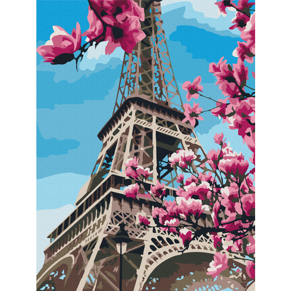 Картина по номерам Города - Цвітіння магнолій у Парижі