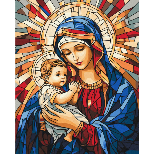 Картина по номерам Преміум картини - Матерь Божья с Младенцем