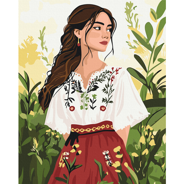 Картина по номерам Люди на картинах - Мелодія вишивки