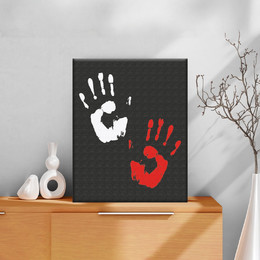 Набор «Отпечатки счастья» черный холст