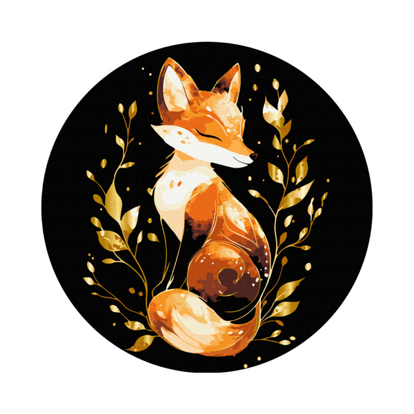 На чорному полотні - Лисичка (Размер L)